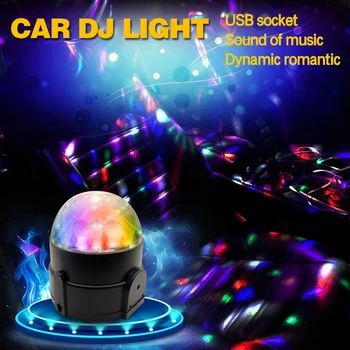 1 Kos 6W zvočni nadzor RGB Glasbe ritem aktivira DJ disco učinkov fazi cigar lažji mini LED avto dekoracijo lučka Auto lučka