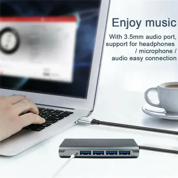 12 V 1 USB Tip C HUB Dvojno HDMI je združljiv združljiv Ethernet, USB 3.0, Audio Jack Multiport 4-port USB Adapter SREDIŠČE za MacBook