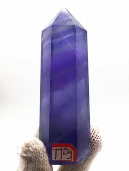 Modra fluorite čarobno palico, s redkih naravnih kvarčni kristali.Kroglice. Piramide. Božična darila