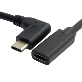 0.3 Metrov Reverzibilna Design Tip C USB 3.1 90 stopinj Moški na USB-C Ženski Podaljšanje Podatkovni Kabel Podaljšek Kabla Dropshipping