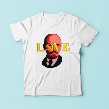 Vladimir Iljič Uljanov Lenin ljubezni kul tshirt moški poletje nova bela kratek rokav casual men smešno cccp majica s kratkimi rokavi