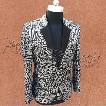 Leopard Prikrivanje Tiste Obleke, Moški Modeli Masculino Homme Terno Fazi Pevcev Mens Jopič, Ples, Oblačila Suknjič Star Slog