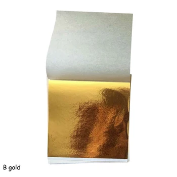 100 Kos 8*8,5 cm Listov Listov Listov Folijo Papirjev Imitacije Zlata Iver Baker Design Papir Gilding DIY Umetnostne Obrti Papir Obrti Dekor