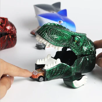 2 v 1 Otrok Simulacije Dinozavri Glavo Igrača Avto Pritisnite Izmet Majhen Avto-V-Vztrajnost Kovinski Avto Živali Avto Model za Kida Darilo
