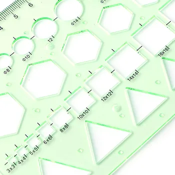 Plastični Krogih Kvadratnih Geometrijske Predlogo Šablona Ravnilo Orodje Za Ukrep Študenti Novih 2017