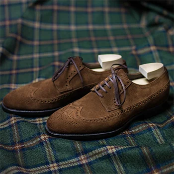 Nova moška Obutev Antilop Visoke kakovosti Čipke-up Oxford Čevlji za Moške Retro Klasična Moda Vse-tekmo Zapatos Soulier Homme HC496