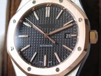 Replika Moške Ure AP 15400SR.OO.1220SR.01 Automatic Mehanski Moške v5 Nadgraditi Gold Edition Black Plate Watch