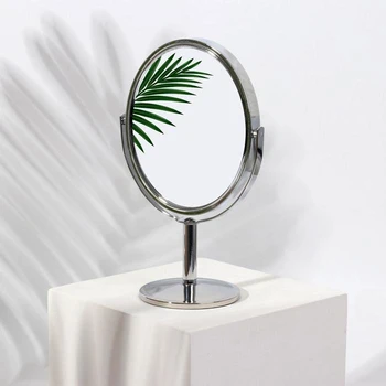 Ogledala peš, dvostranski, s povečavo, ogledalo površino 9 x 10.5 cm, srebrne barve Doma dekor