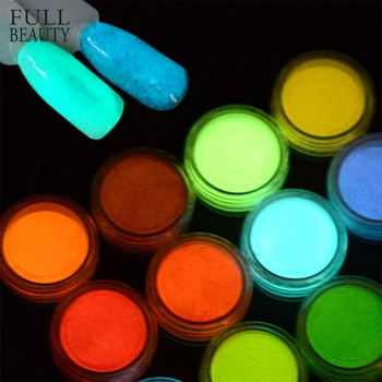 Neon, Fosfor Fluorescentna Nohtov Pigment Bleščice v Prahu Za Manikuro Dekoracijo Nohtov Art v Prahu Žareti V Temno 1g