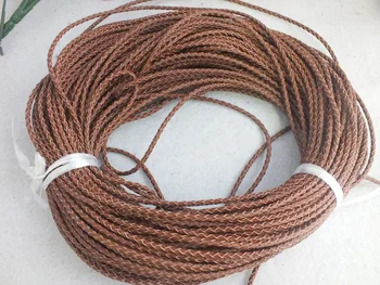 Z-4531 3 mm Temno Rjave barve, Pleteni Usnje Kabel Za Nakit, Izdelava
