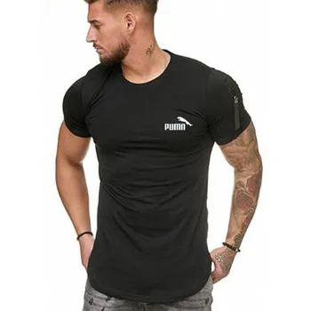 Nov poletni kratka sleeved zadrgo priložnostne T-shirt za moške priložnostne krog vratu modni T-shirt za moške fitnes street nositi T-shirt vrhu NAS