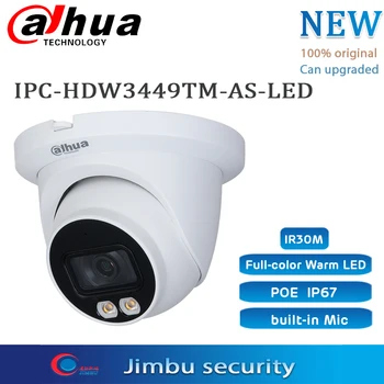 Dahua Original 4MP barvno Toplo LED IPC-HDW3449TM-KOT-LED Zrkla Omrežna Kamera IP67 zaščito built-in Mic POE Toplo LED 30 M