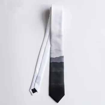 Brezplačna dostava Nov Moški moški ženski Prvotni načrt dim, dež 6 cm tiskanje ozko kravato gradient krajine Kitajski slog kravatni