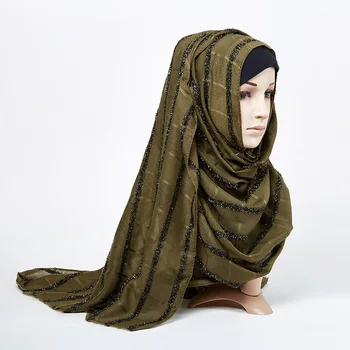 Novo Bleščice Trak Hijabs Šal Za Ženske Muslimanskih Bombaž Viskoza Hijabs Turban Dve strani Bonitete Dolgo Šali In Obloge 180x70cm