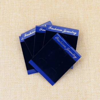 Temno Modre Plastične Žamet Nakit Uhan Prikaz Kartice 200pcs 5*6 cm Nakit Cena Oznake Za Uhan Embalaža Sprejeti po Meri LOGO