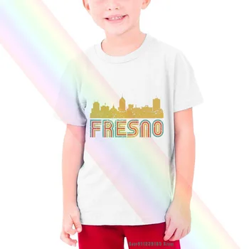 Mens Fresno Otrok je Fant T-majica Retro Vintage Stil Fresno v Kaliforniji Skyline Otrok je Fant T-shirt