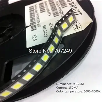 1000pcs/veliko 5050 LED Bela Smd Led Bright White Light-emitting Diode LED 5050