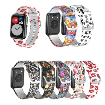 Tiskanje Silikonski Trak za -Huawei Watch Fit Pametne Ure Mehko Šport Nepremočljiva manžeta Watchband Zapestnica Dodatki