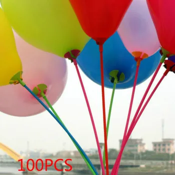 100 paketi / 1 paket 28 cm rojstni dan, poročno zabavo balon palice, podporo palico razširitev balon cev pribor stranka dekoracijo
