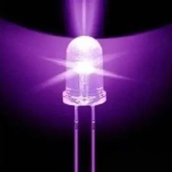 100 kozarcev F5, 5mm Krog Ultra Violet LED UV Svetlobo 390-395nm Vijolično Lučka