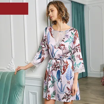 Ženske Spanja & Lounge poletje 97% svile Nightgowns & Sleepshirts ženska S5648