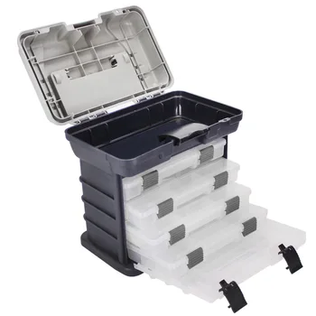Zunanji Prenosni Toolbox 4 Plast Ribištvu Tackle Orodje Primeru Vijak Strojne opreme Plastična Škatla za Shranjevanje Zaklepanje z Ročico Krap Ribolov