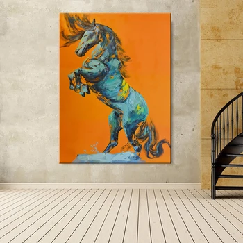 Sodobna Živali Umetnosti Galop Konj Platno Stensko Slikarstvo Umetnost Slike Za Dnevno Sobo, Moderno Živali Abstraktna Umetnost Tiska Plakatov