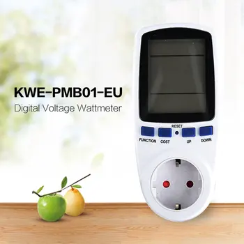 KWE-PMB01 Vtičnico Priključite Digitalni Napetost Wattmeter Poraba Energije W Energijo Merilnik AC Električne energije Analyzer