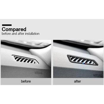 Za BMW 3-Series E90 Ogljikovih Vlaken z M Trak nadzorna plošča Air Vent Vtičnico Kritje Trim