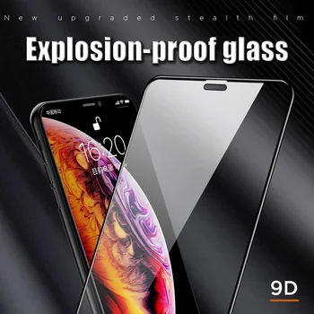 Zaščitnik zaslon za iPhone Mini 12 X XS Max 7 Plus 8 XR 6 6S SE 2020 Polno Kritje Steklo Črno 9D Kaljeno Steklo za iPhone 11 Pro