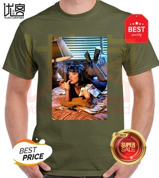 Film Mia Wallace Pulp Fiction Majica s kratkimi rokavi Ženske Kul Tshirt Quentin Tarantino T-shirt Kill Bill Hip Hop Dekle Natisnjeni Summe Vrh Tees