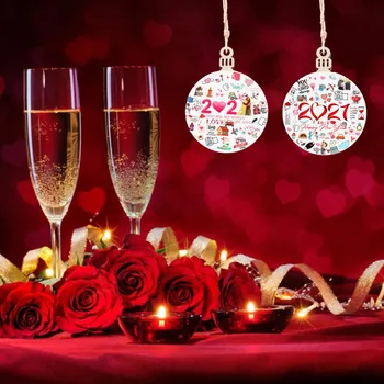 4pcs valentinovo Okraski Leseni Akril DIY Krog Viseči Okraski Romantično Poroko Valentinovo Dekor