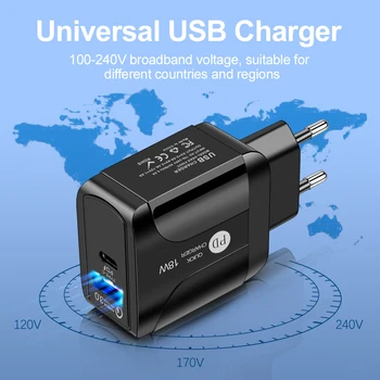 USB Polnilnik Nastavite USB Tip C QC3.0 Stenski Adapter Priročno Mobilni Telefon Nastavi za Telefon, Tablični NAS EU UK Plug