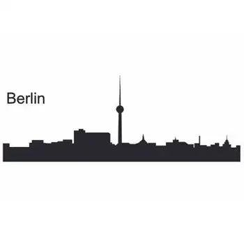 BERLIN Skyline Nalepko Stenske Nalepke, Vinilne Nalepke Dekor Zidana Umetnosti Dnevna Soba Dekoracijo Doma Točko Skyline vinilna