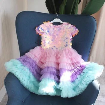 Nove Pisane Tiste Baby Dekle Obleko Žogo Obleke Baby Princesa Obleke za Stranko Kostume Otrok Rojstni dan Obleke Skp Rokavi