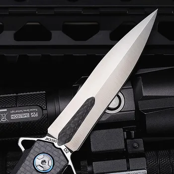 Nova Brezplačna Dostava D2 Jekla Prostem Osnovna Taktična Folding Nož za Preživetje Kampiranje Prenosni Lov Lifesaving Noži EOS Orodja
