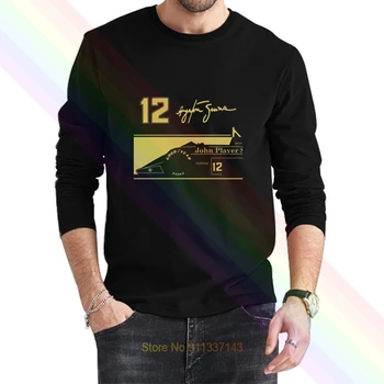 Ayrton Senna Jps Poklon 12 Logotip Classic Black T-Shirt 2021 Najnovejše Poletje Men ' s Long Sleeve Priljubljena Tees Majica Vrhovi Nove Unisex