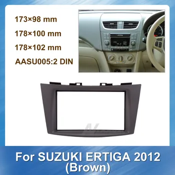 2DIN avtoradio Fascijo za Suzuki Ertiga 2012 Rjava Avtomobilski stereo Adapter Facia Kritje CD Trim Plošča Ploščo Okvir Plošče Kompleti Fascias