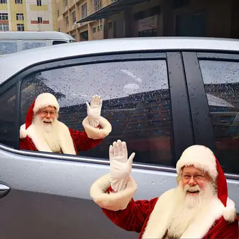 1Set Avto Okno Nalepke Santa Claus PVC Trmast Dekor Nalepko Auto Okras Avto Styling