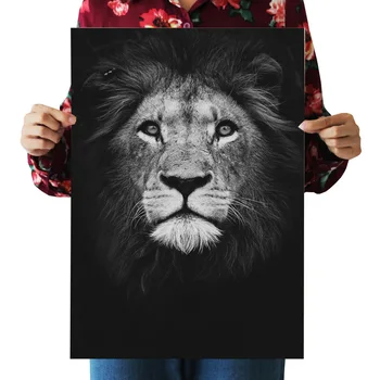 Black lion črne in bele živali fotografski portret dekorativno slikarstvo, Dnevna Soba Dekoracijo Doma Dekor Platno slikarstvo