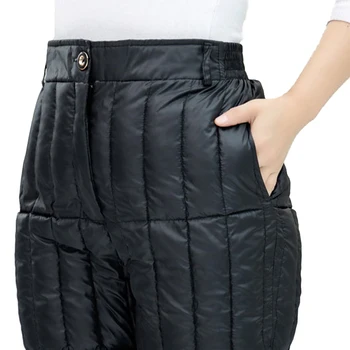 2019 pozimi bombaž hlače ženske Naravnost hlače Plus velikost 5XL Zgostitev toplo Visoko pasu hlače ženske Navzdol bombaž hlače H588