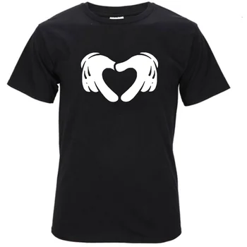 Nova Modna Majica s kratkimi rokavi Grafični Pismo Poletje Majica s kratkimi rokavi Moški srce ljubezen ena ljubezen za Valentinovo Smešno tshirt Moški Tee Majica homme