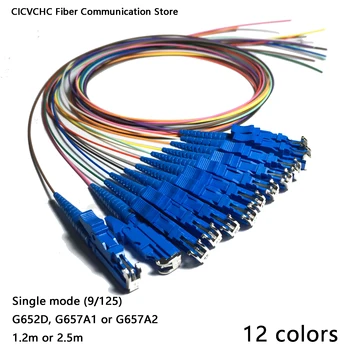 12 Barv LSH (E2000)/UPC-SM(9/125)-G652D, G657A1, G657A2-0,9 mm Kabel-1,2 m ali 2,5 m / OS2 Optični Kika