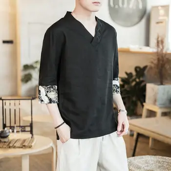 Sinicism Trgovina 2020 Moških Kitajski Slog Sponke 5XL Majica s kratkimi rokavi Moški Pomladni Vintage T-Majice Moški Modni Kariran Oblačila Oversize