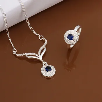 S530 nakit silver plated nakit set, modni nakit komplet ogrlico, prstan /avbajmia glfapcma