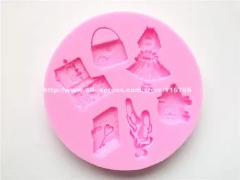 Novo! Brezplačna Dostava v Torbici Oblikovan Silikonsko Plesni Torto Dekoracijo Fondat Torto 3D Hrane Silikona Plesni 193