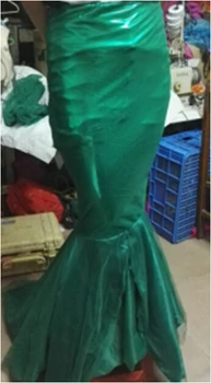 Princesa Dame Halloween cosplay Kostum Fancy Stranka Sequins Maxi Rep dolgo, zeleno Krilo za odrasle Malo morska deklica Ariel