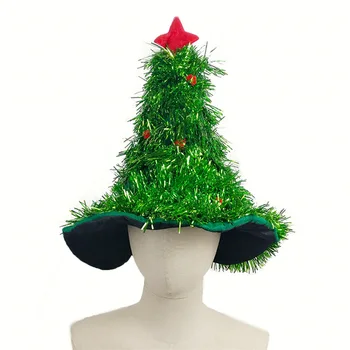 Ustvarjalne Božični Klobuk Za Otroke, Rdeča, Srebrna, Zelena Drevesa S Star Skp Hat Santa Za Božično Dekoracijo Božični Party Rekviziti