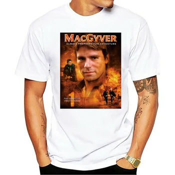2021 Moda bombaža T-shirt Macgyver V1 R D Anderson Plakat Tv Serije Black Vseh Velikostih S, Da 4Xl