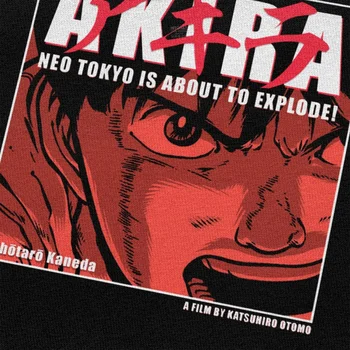 Novost Moške Majice s kratkimi rokavi Akira Shotaro Kaneda Kratek Rokav Bombaž Manga T-shirt O-vratu Kapsula Motocikel Japonski Anime Tee Vrh